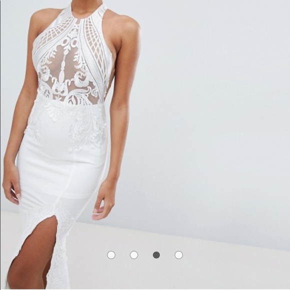 ASOS Love Triangle Mesh Top Maxi w/ Thigh Split - Picture 4 of 15